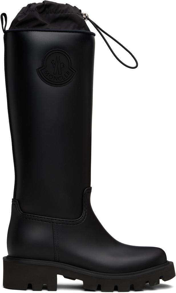 Moncler Black Kickstream High Rain Tall Boots