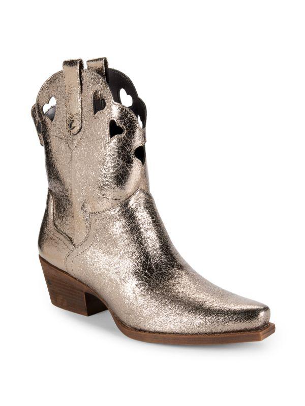 Pewter metallic booties best sale