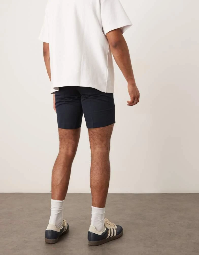 ASOS ASOS DESIGN smart straight leg shorts in navy 4
