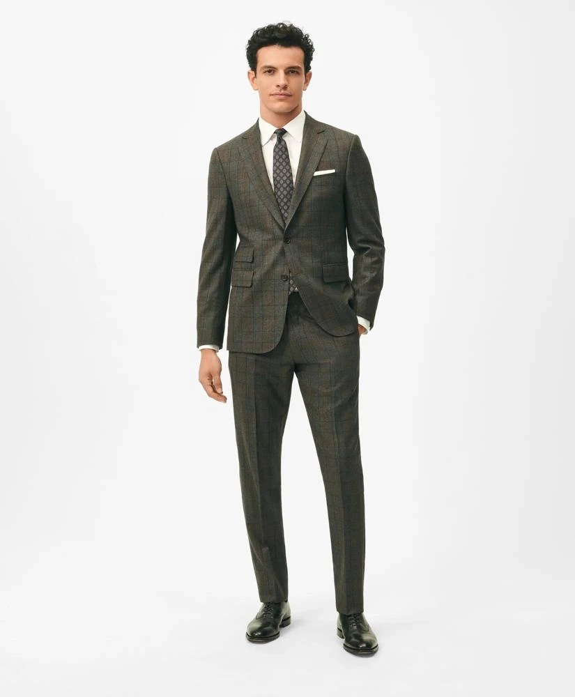 Brooks Brothers Slim Fit Wool Cashmere Checked 1818 Suit 1