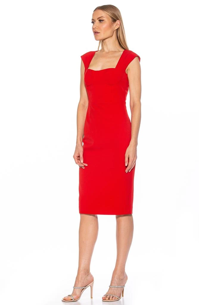 ALEXIA ADMOR Harper Cap Sleeve Corset Midi Dress 6