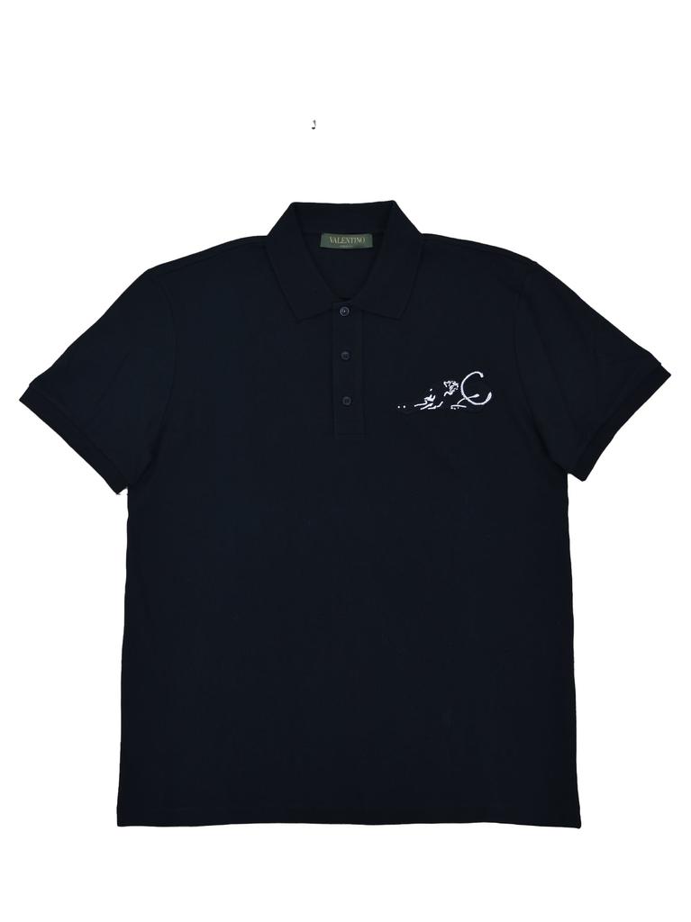 Tシャツ・カットソー VALENTINO GARAVANI Black Cotton Polo Shirt Valentino Valentino Garavani Black Cotton Polo Shirt - Polo