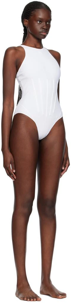 Mugler White Bonded Swimsuit 2