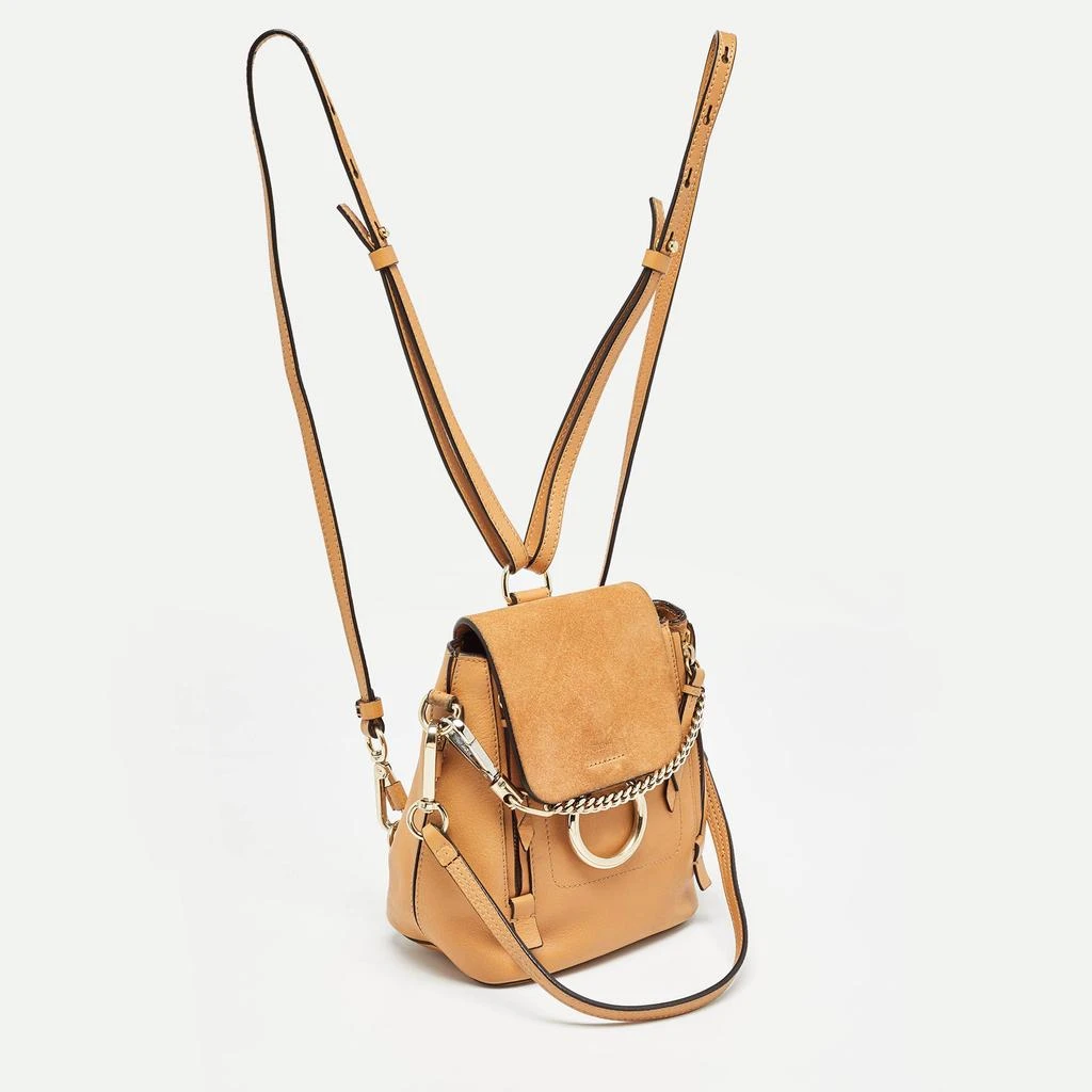 Chloé Chloe Tan Leather and Suede Mini Faye Daye Backpack 3