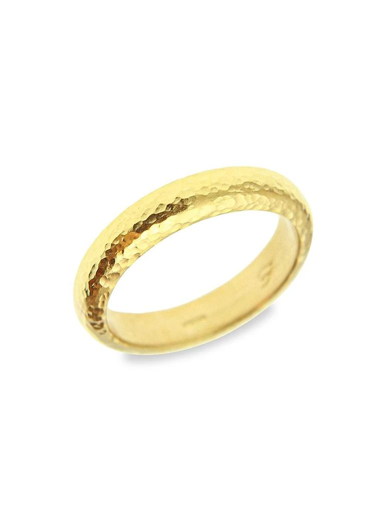Elizabeth Locke Hammered 19K Yellow Gold Ring 1