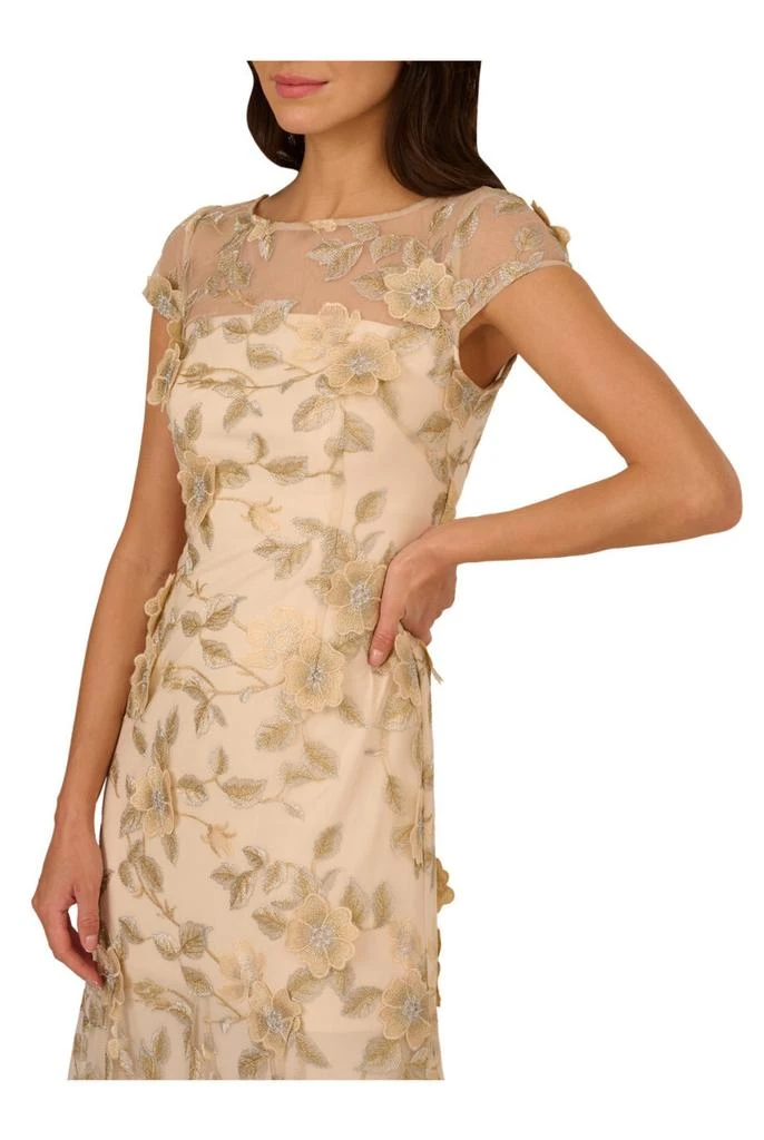 Adrianna Papell Floral embroidered godet gown 3