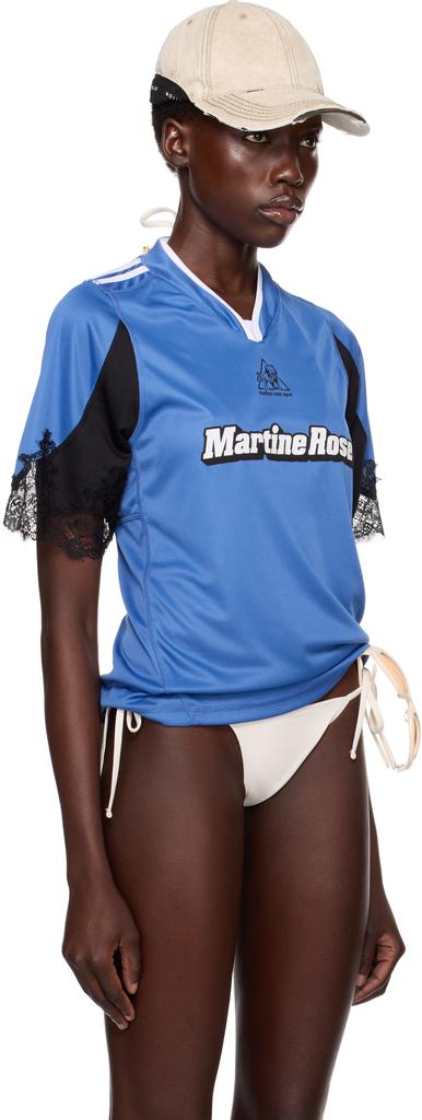 Martine Rose SSENSE Exclusive Blue Lace Trim Football T-shirt - T