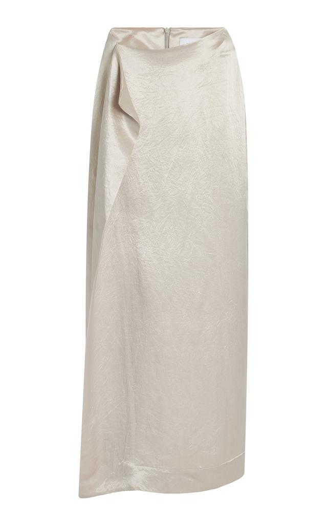 Bondi Born BONDI BORN - Kobe Wrapped Satin Maxi Skirt - Silver - M - Moda Operandi