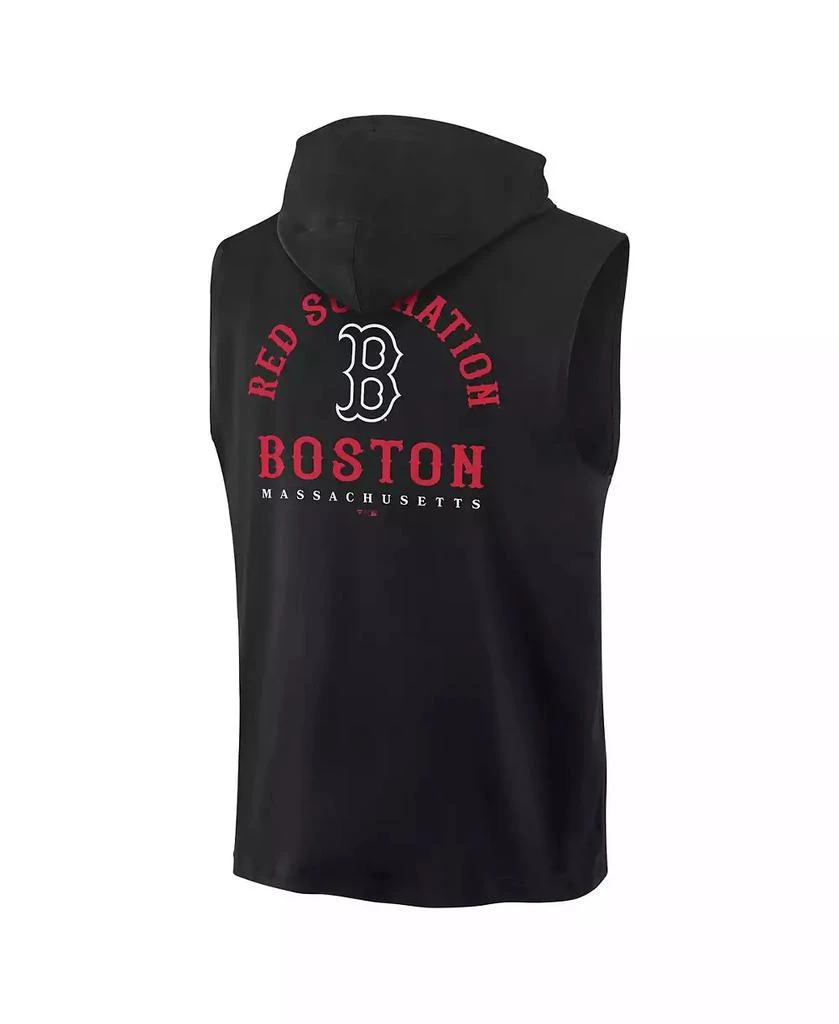 Fanatics Men's Black Boston Red Sox Fire Speed Sleeveless Pullover Hoodie 3