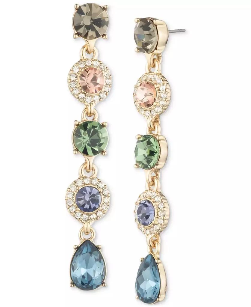 Givenchy Gold-Tone Multicolor Crystal Linear Drop Earrings 1