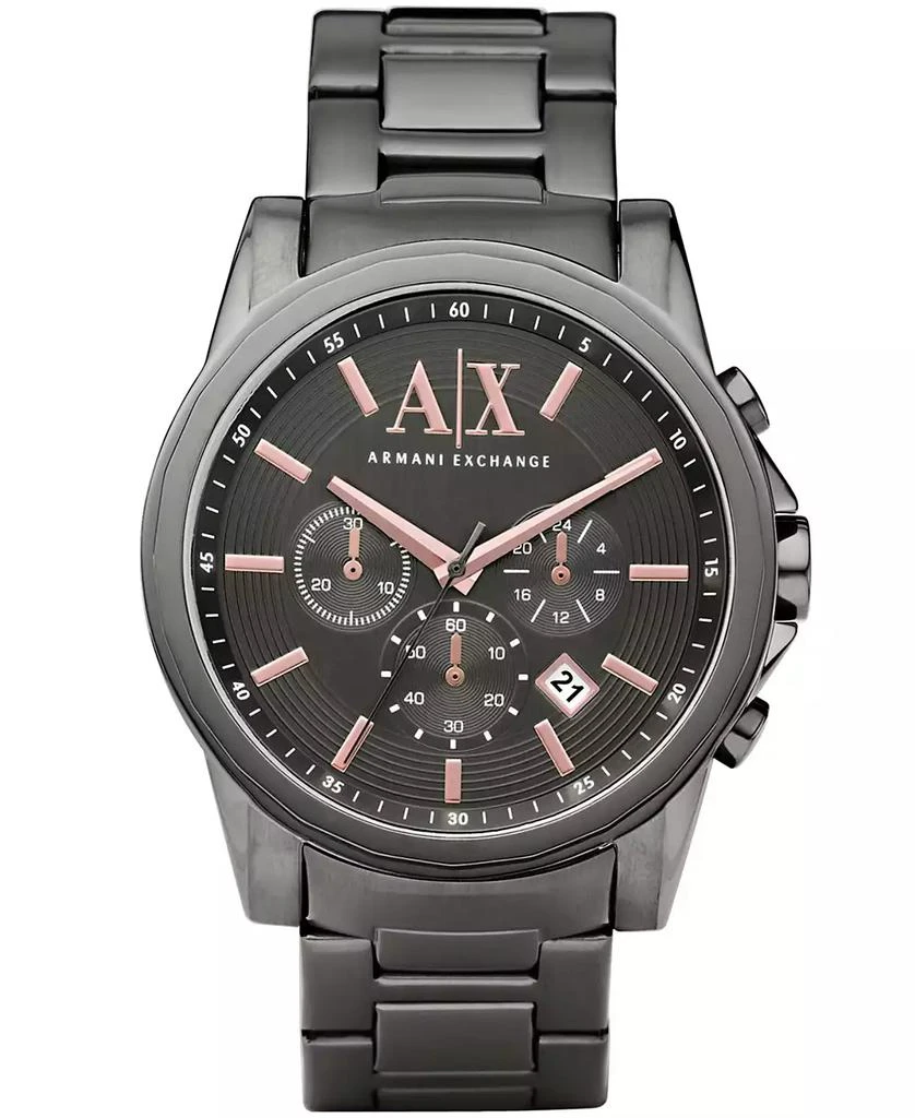 A|X Armani Exchange Men's Chronograph Gunmetal Gray Stainless Steel Bracelet Watch 45mm 1