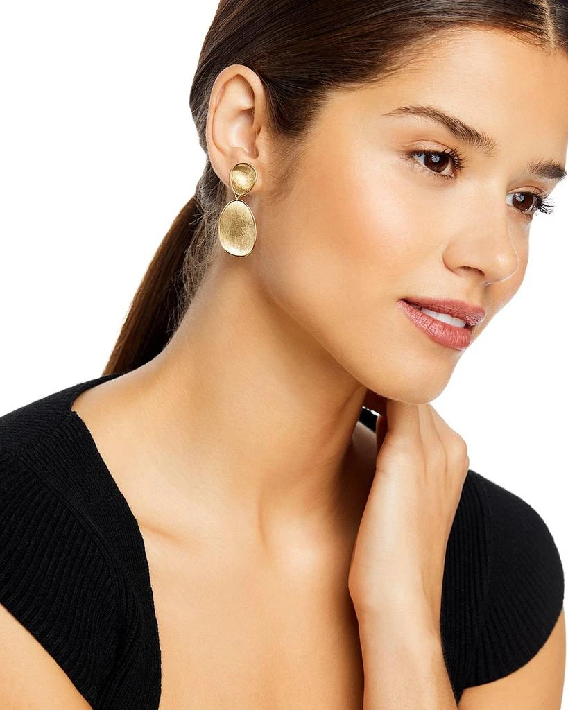 Marco Bicego 18K Yellow Gold Lunaria Two Tiered Drop Earrings 2