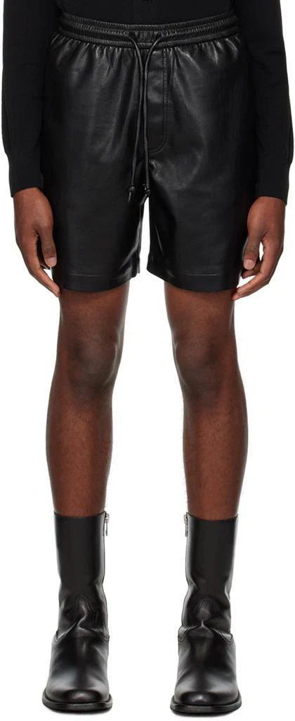 Nanushka Black Doxxi Vegan Leather Shorts 1