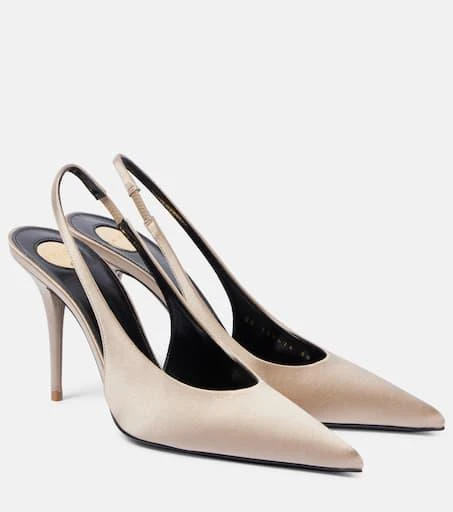 Yves Saint Laurent Norma 90 satin crêpe slingback pumps 1