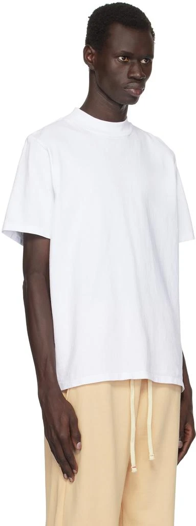 Les Tien White Heavyweight Mock Neck T-shirt 2