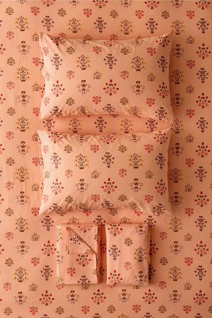 Urban Outfitters Aria Woodblock Floral Patterned Sheet Set 3