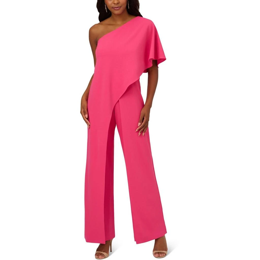 Adrianna Papell Womens One Shoulder Draped Jumpsuit 3
