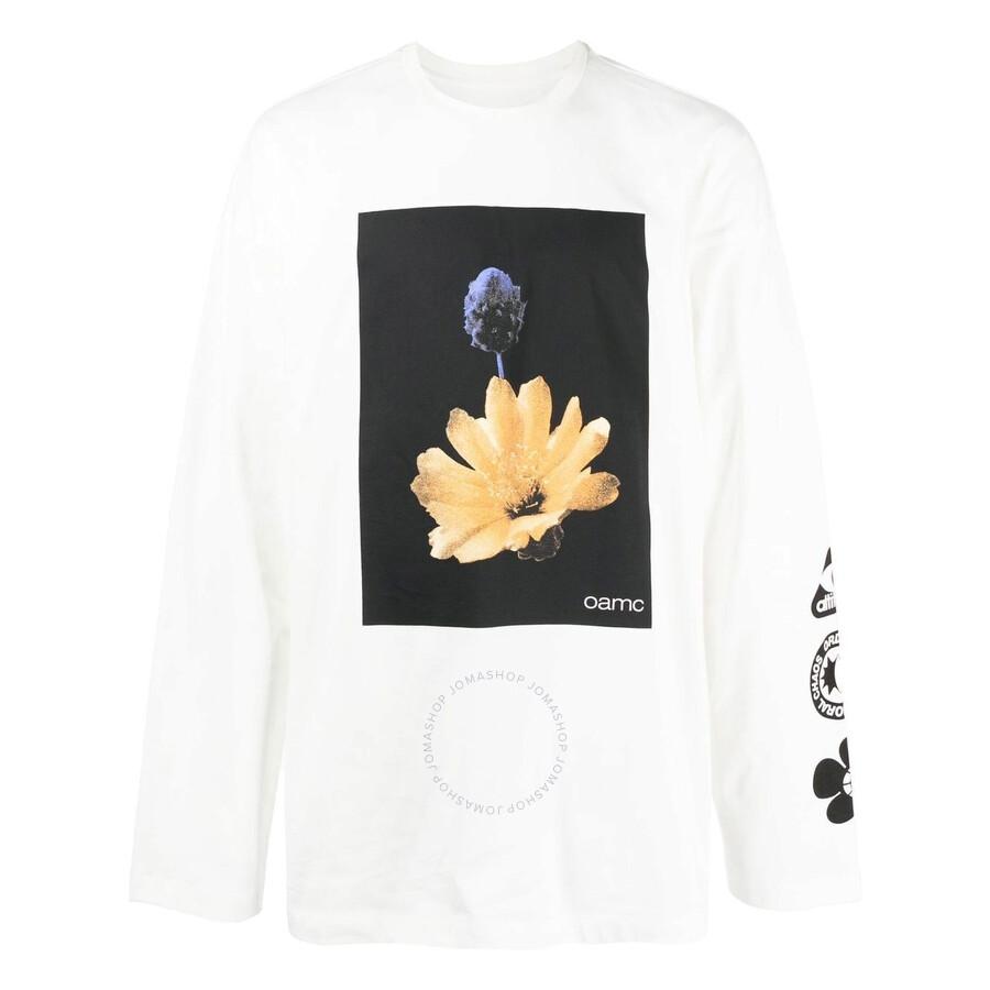 OAMC Men's Off White Graphic-Print Long-Sleeved T-Shirt