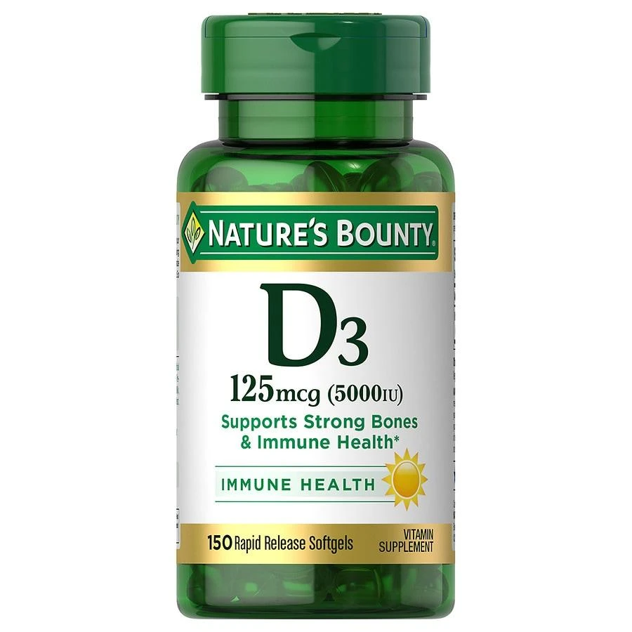 Nature's Bounty D3-5000 IU Vitamin Supplement Softgels 1