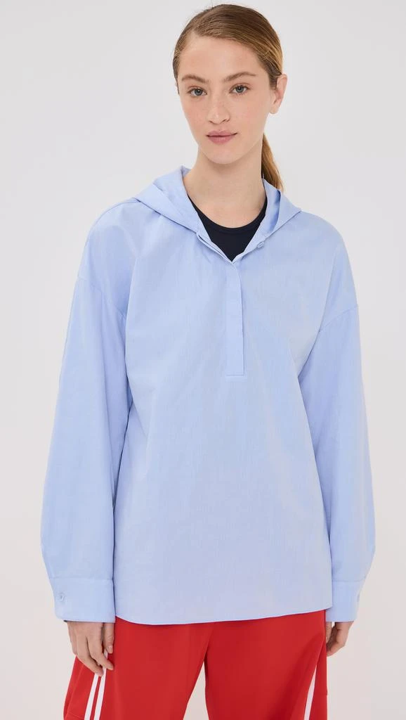 Tibi Oxford Shirting Hooded Shirt 6