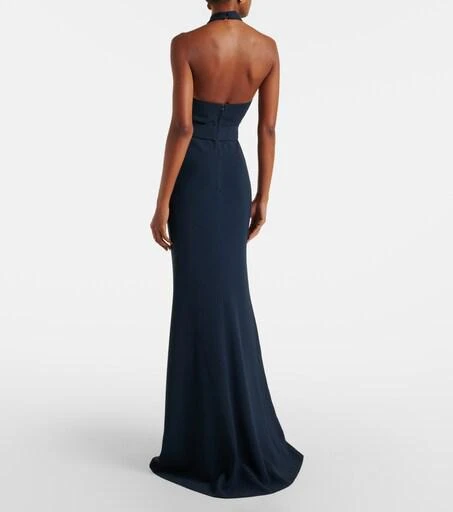 halter fit and flare cocktail dress Halter Neck Fit and Flare Midi Dress