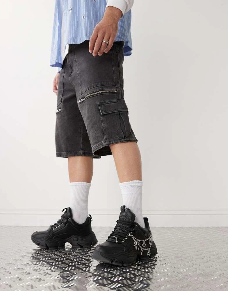 Buffalo Buffalo Binary charm chunky shoe in black 4
