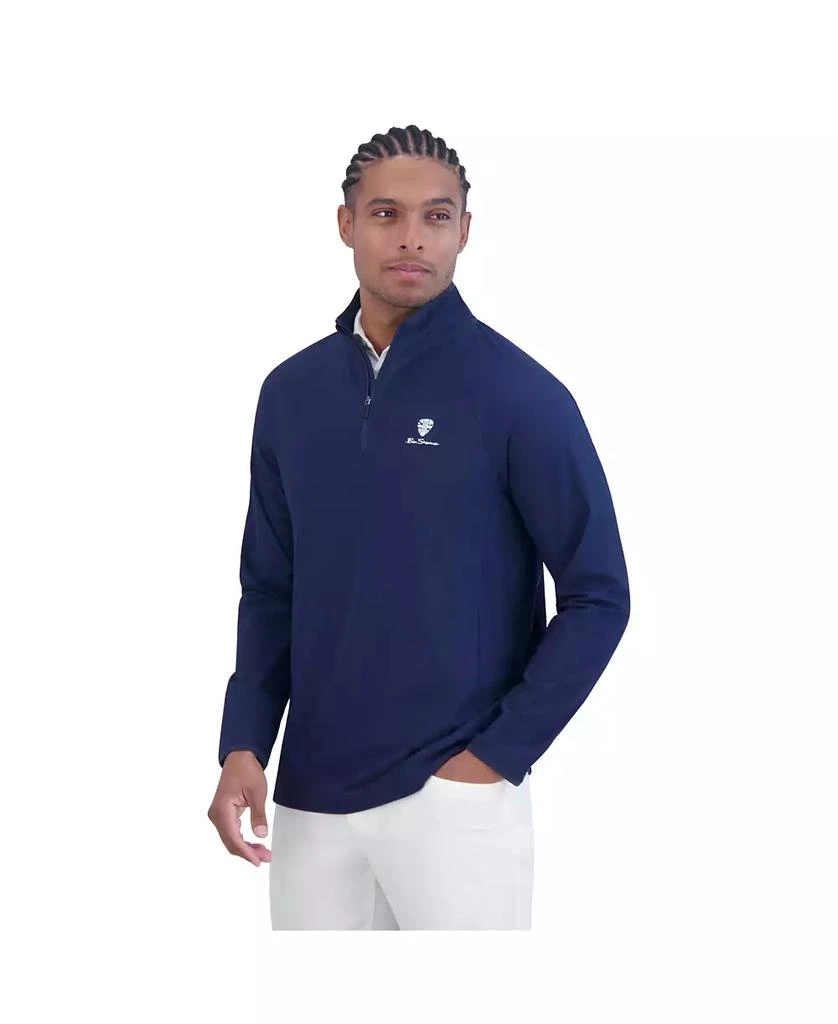 Ben Sherman Men's Solid Pique Quarter Zip Sweatshirt 3