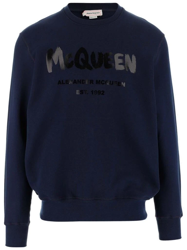 Alexander McQueen Alexander McQueen Logo Printed Drop-Shoulder Sweatshirt 1