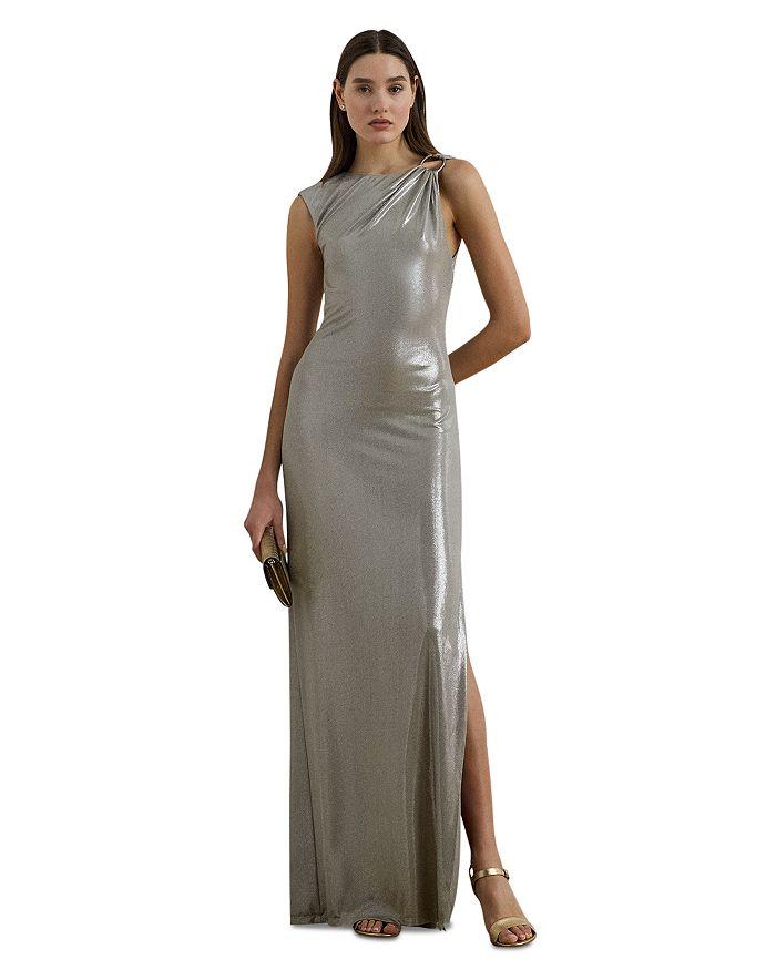 ラルフローレン★Belted llic Chiffon Surplice Gown Ralph Lauren Belted Metallic Chiffon Surplice Gown