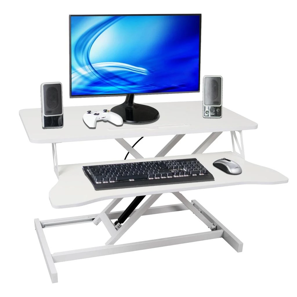 Streamdale Furniture Streamdale Adjustable Standing Laptop Desk w/ Keyboard Tray, White 1