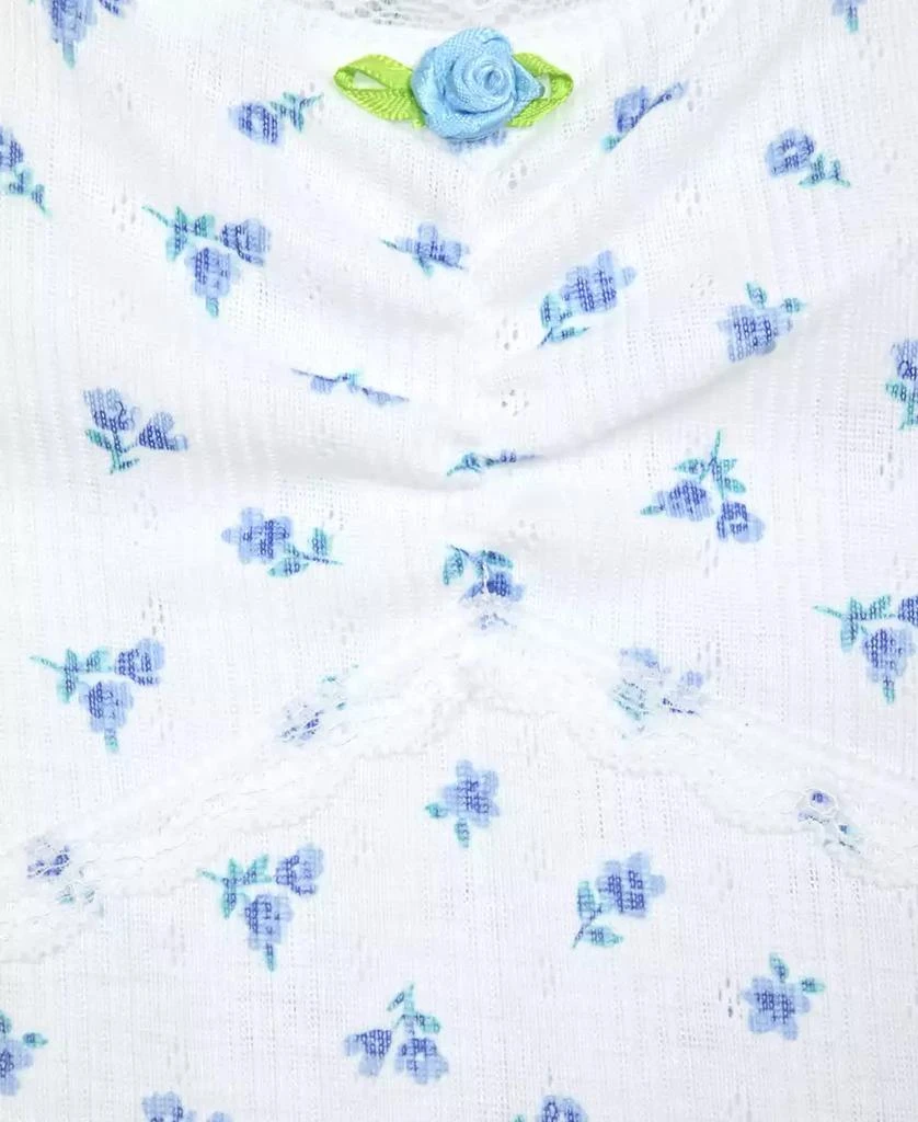 Max & Olivia Big Girls Pointelle with Lace Floral-Print Shorts Pajama Set 3