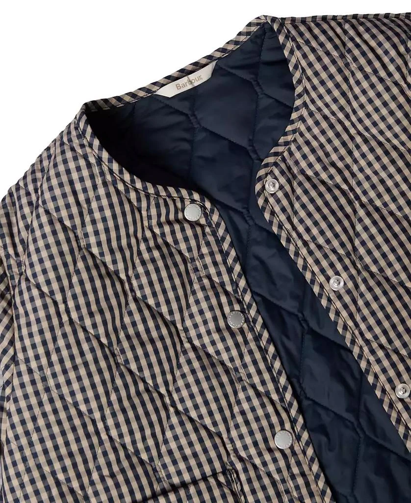 Barbour Women's Check Monroe Quilted Collarless Coat 4