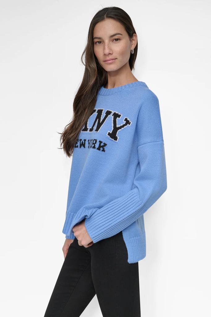 DKNY VARSITY LOGO SWEATER