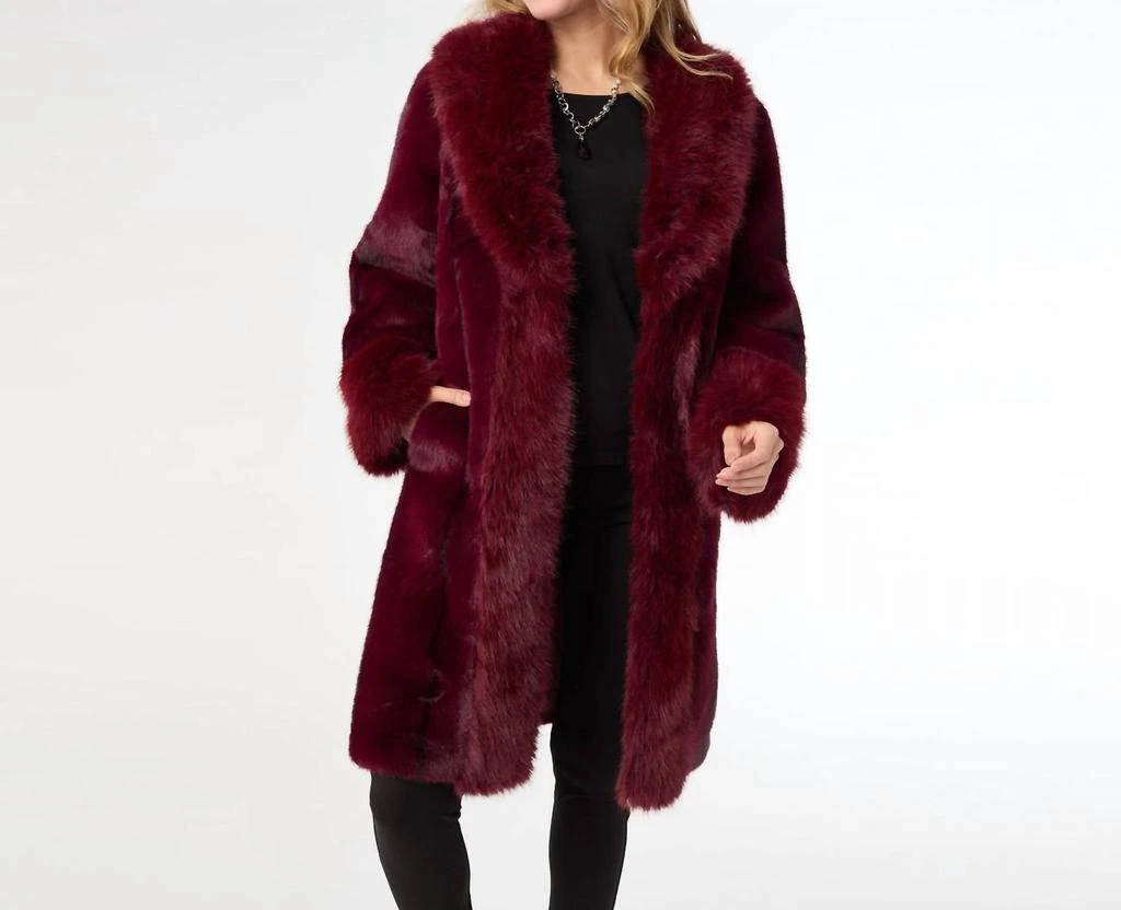 COCO + CARMEN Coco + Carmen - Evelyn Faux Fur Shawl Coat 3