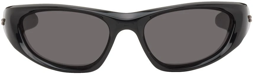 Bottega Veneta Black Cone Wraparound Sunglasses 1