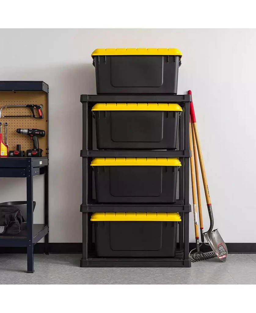 IRIS USA 4Pack 82qt/20gal WeatherPro Storage Utility Tote Container Box, Yellow 3