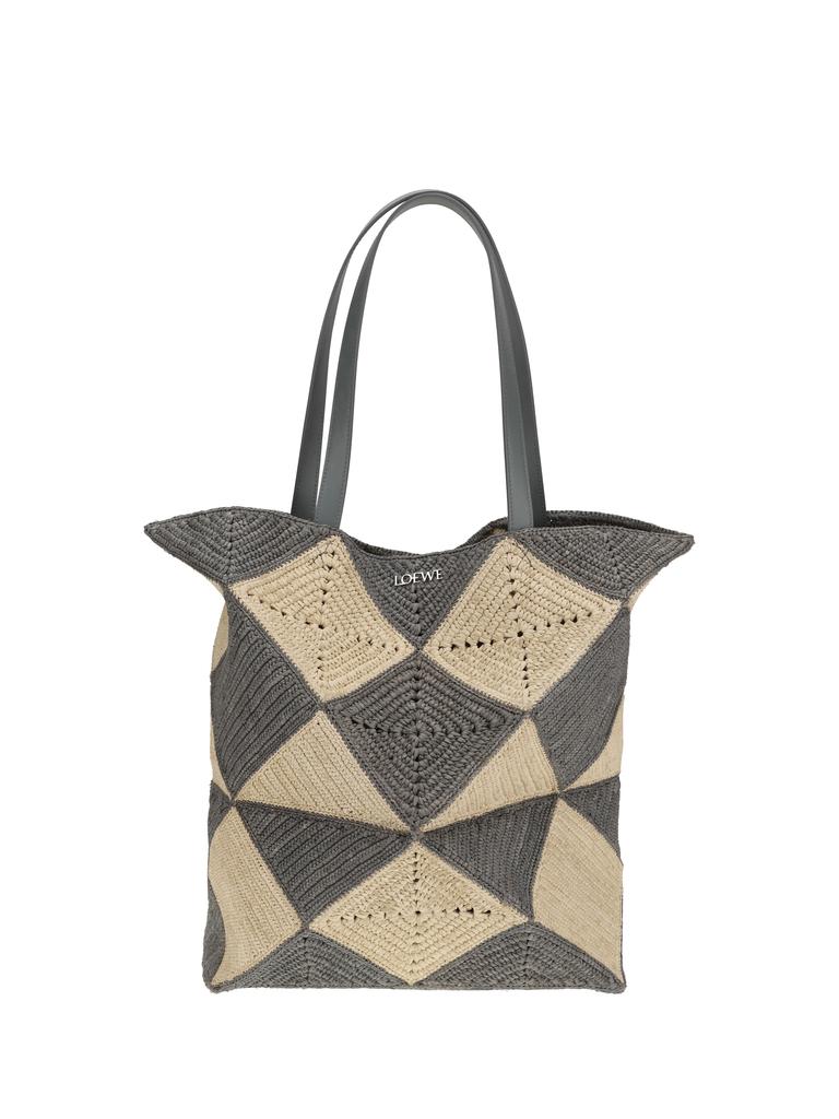 Loewe Puzzle XL raffia Tote Bag