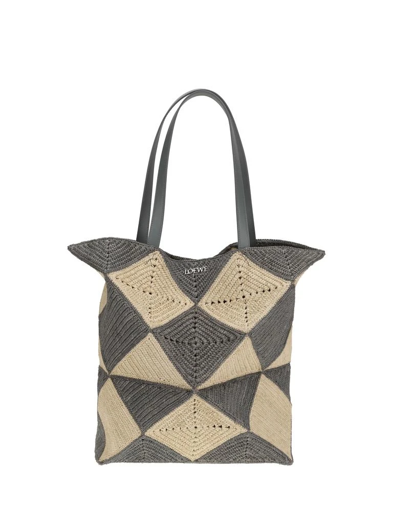 Loewe Puzzle XL raffia Tote Bag 1