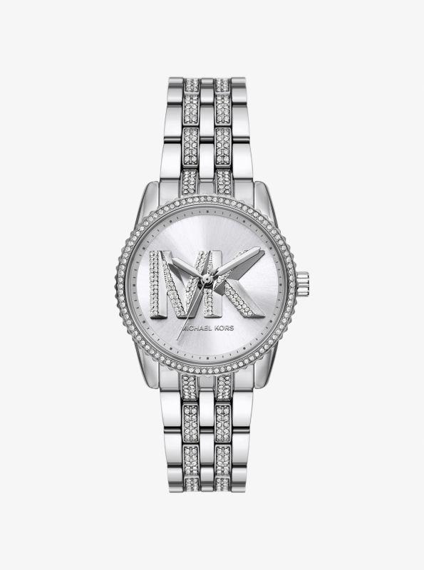 undefined Mini Bryant Pavé Logo Silver-Tone Watch