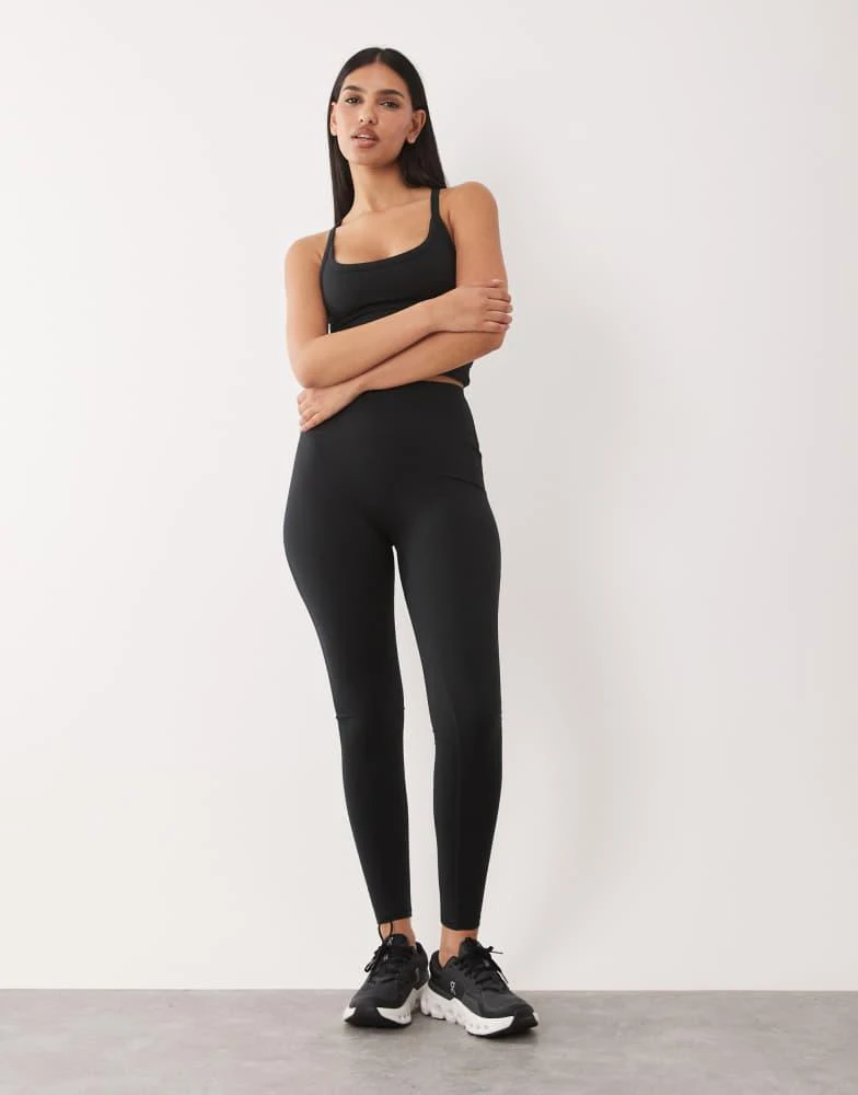 4505 4505 Hourglass Icon soft touch high waist slim kick yoga legging in black