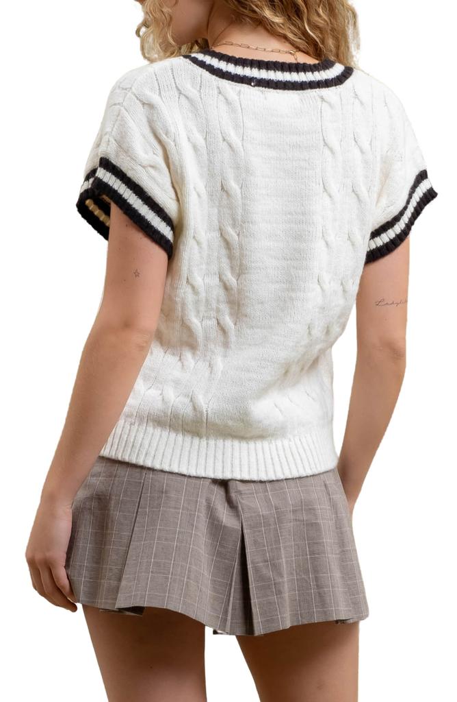 Blu Pepper V-Neck Sleeveless Sweater