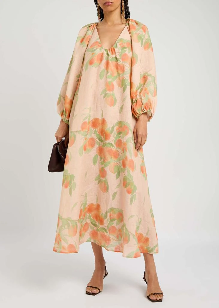 Bernadette Georgette printed linen midi dress 4
