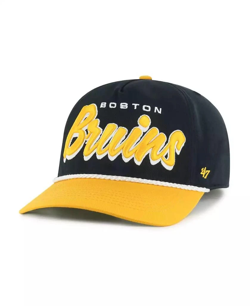 47 Brand Men's Black/Gold Boston Bruins Drop Shadow Rope Hitch Adjustable Hat 2