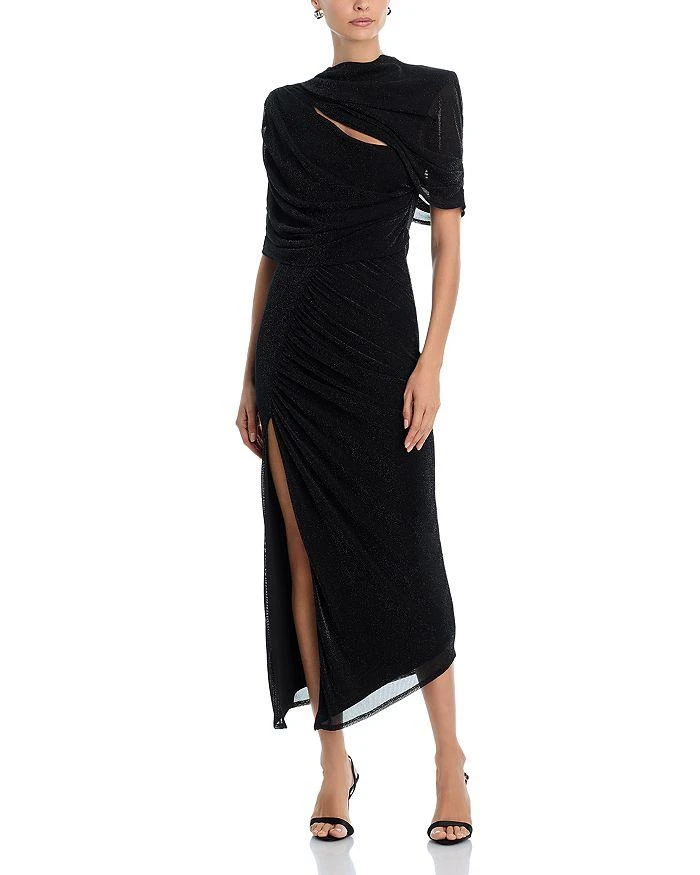 halter neck black dress long Tanya