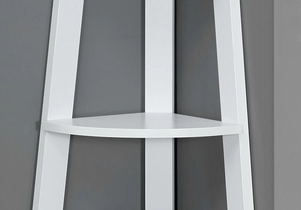 Homezia 71" White Wood Corner Bookcase 3