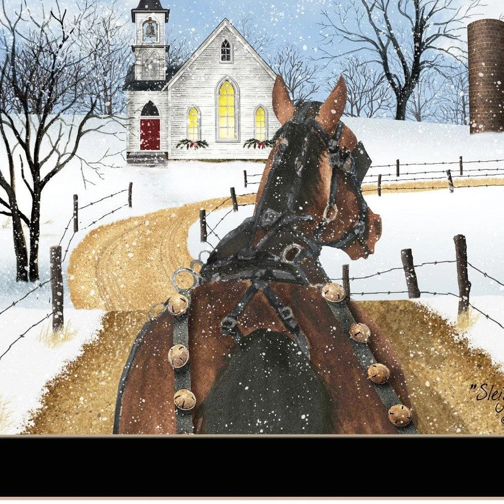 Hivvago Sleigh Bells Ring 1 Black Framed Print Wall Art 4