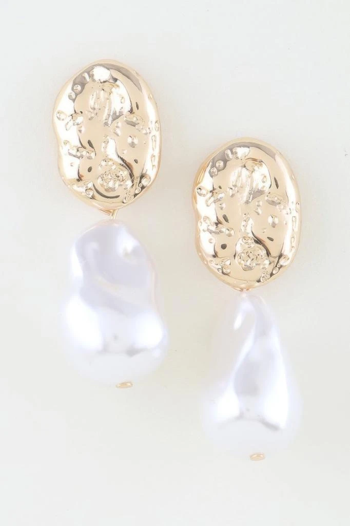 TRUEDAMES Abstract Pearl Stone Drop Earrings