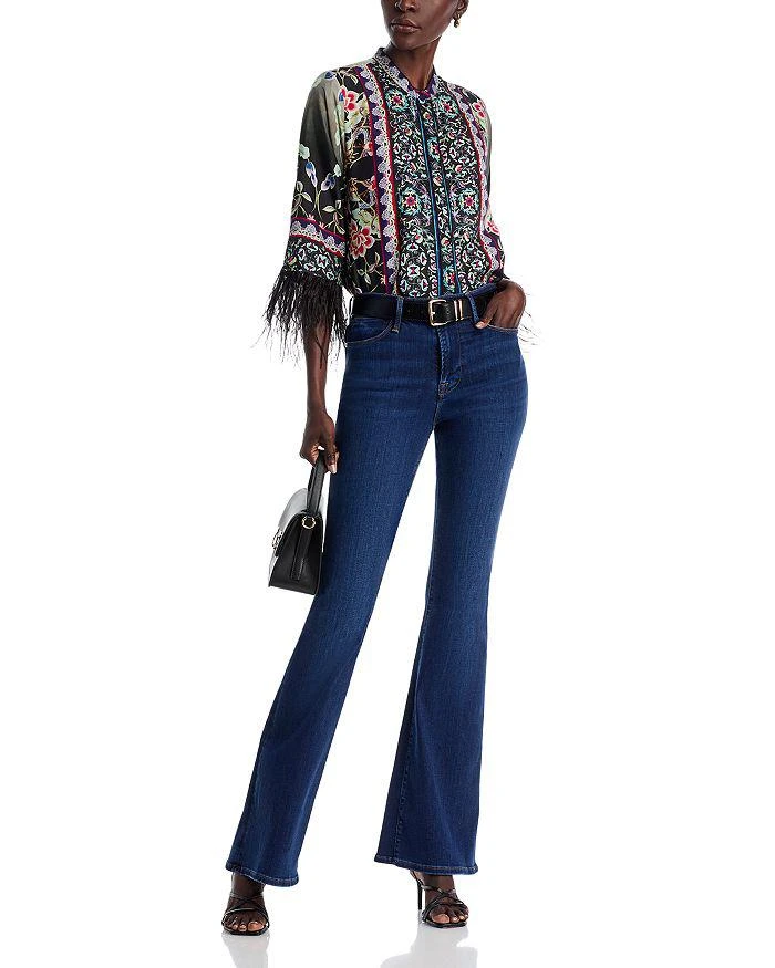Johnny Was Lewella Silk Feather Trim Blouse 2