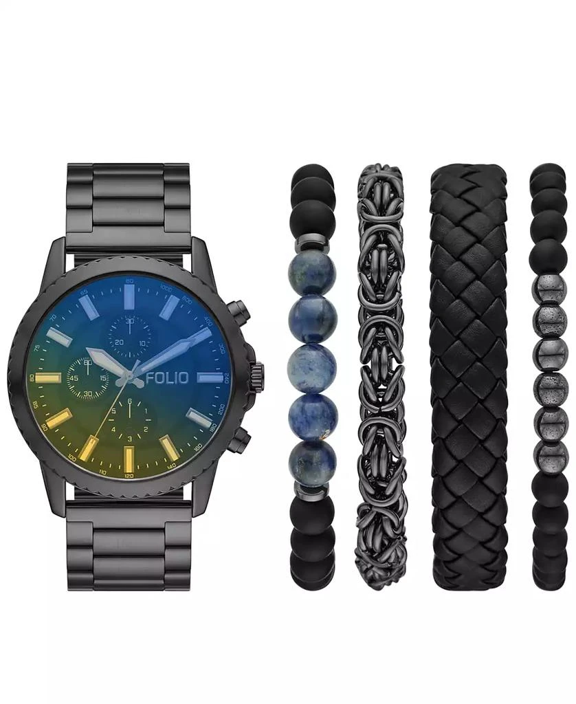 Folio Men's Three Hand Gunmetal Alloy Watch, 46mm 1