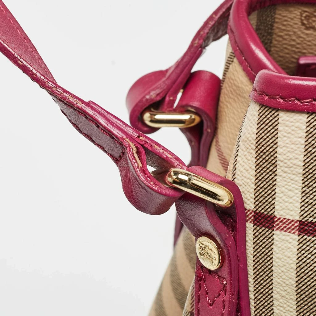 Burberry Burberry Pink/Beige Haymarket Check Coated Canvas and Leather Small Canterbury Tote 7